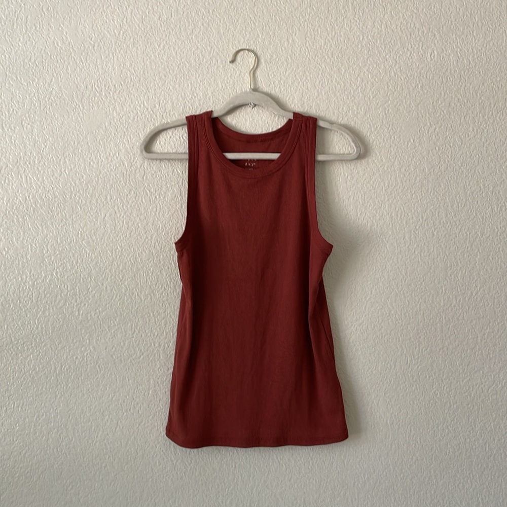 A New Day Scoop Neck Tank Top Sleeveless Ribbed Tee Staple Wardrobe